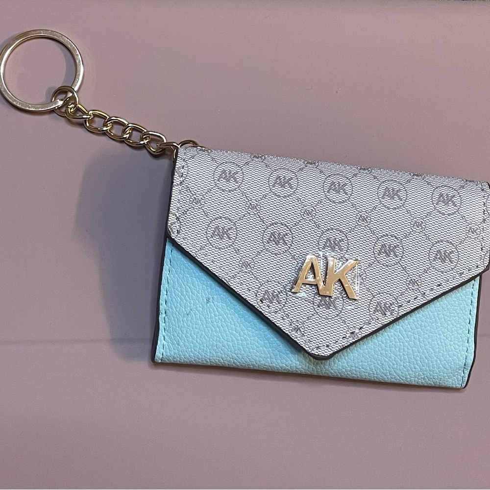 Ann Klein mini purse Gold - stone grey and blue